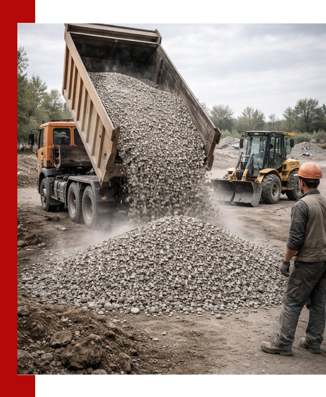 Доставка щебня в Уфе крупными и мелкими фракциями