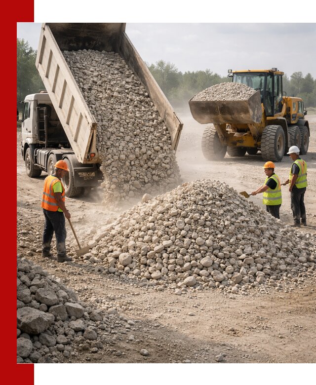 Доставка известнякового щебня фр. 40-70 в Уфе