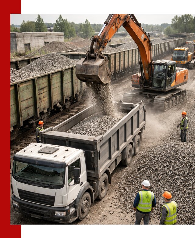 Железнодорожный щебень фракция 25–60 для поставок в Уфе