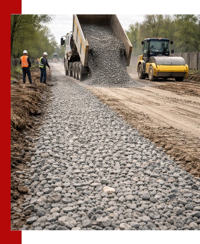 Доставка щебня для отсыпки дорог в Уфе высокого качества