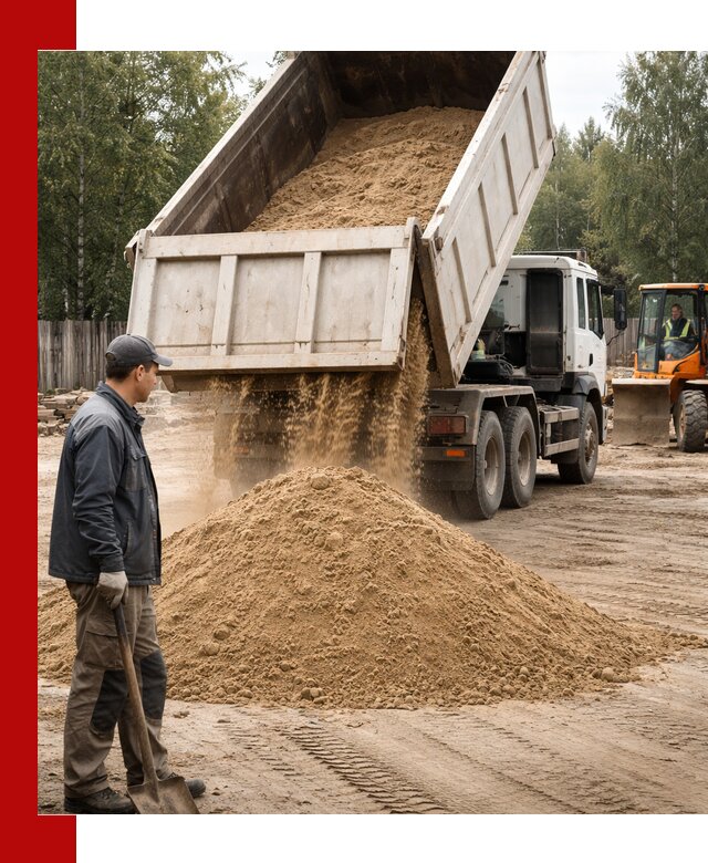 Доставка и продажа песка с разгрузкой в Уфе