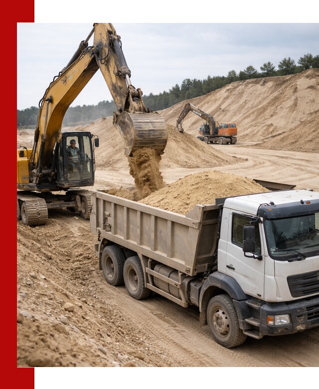 Доставка карьерного песка с самосвалами и разгрузкой в Уфе