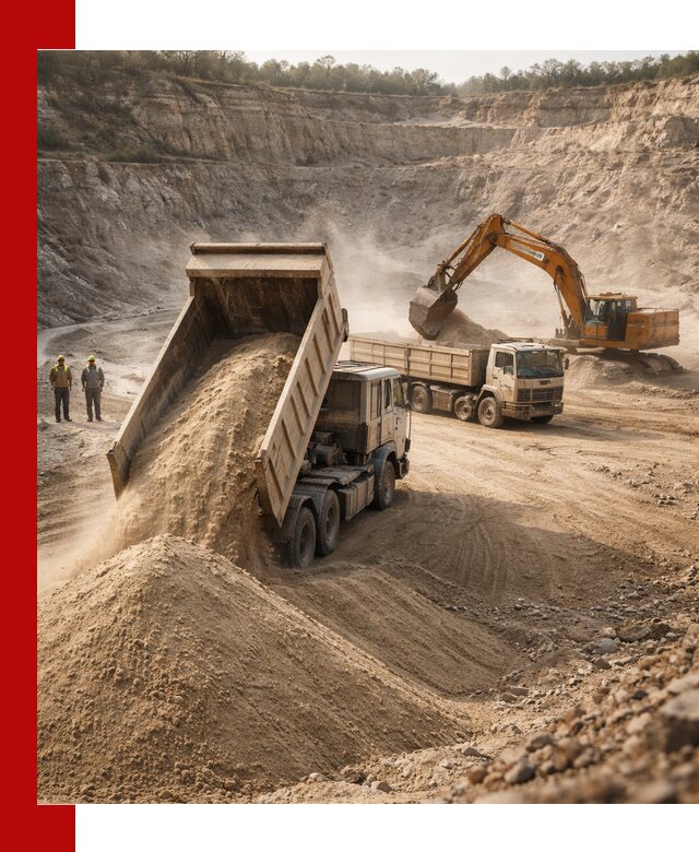 Карьерный песок навалом с доставкой в Уфе