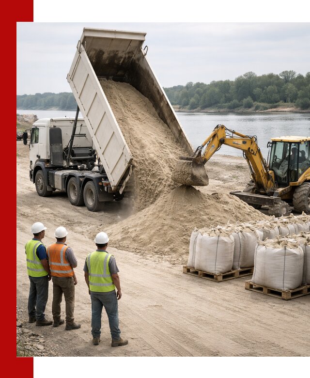 Доставка речного песка в Уфе самосвалами и погрузкой