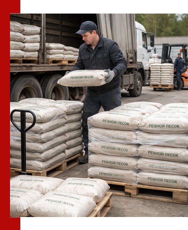 Речной песок в мешках с доставкой в Уфе