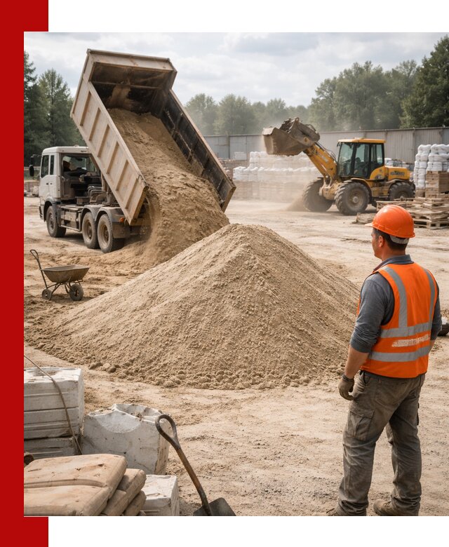 Доставка строительного песка с самосвалом в Уфе