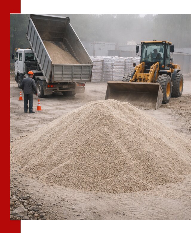 Кварцевый песок фракция 0–8 для стройработ в Уфе