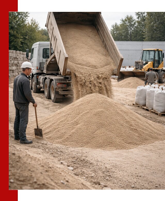 Кварцевый песок фракция 0–3 мм с доставкой в Уфе