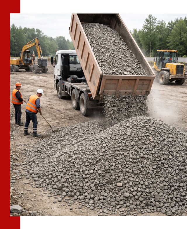 Доставка гравия фракции 40-70 в Уфе оптом и в розницу