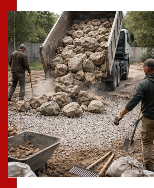 Доставка и укладка булыжника в Уфе