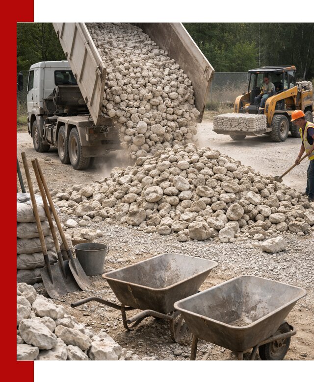 Доставка и продажа бутового известнякового камня в Уфе