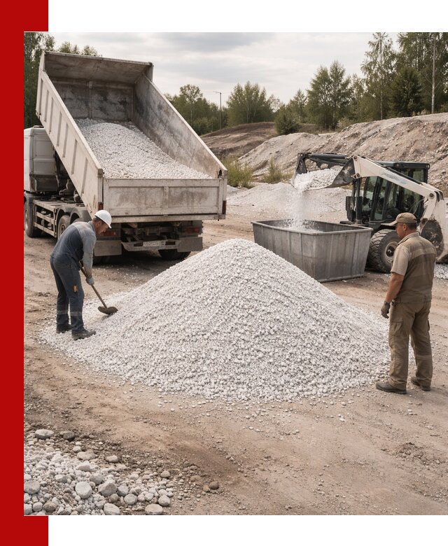 Доставка и продажа белой мраморной крошки в Уфе