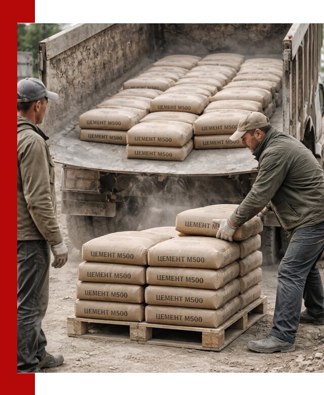 Цемент М500 с доставкой самосвалом в Уфе