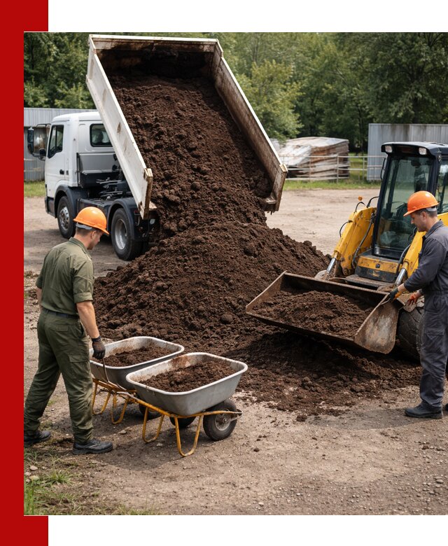 Доставка торфо-земляной смеси в Уфе для огорода и ландшафта