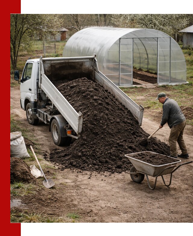 Чернозем для теплицы с доставкой в Уфе