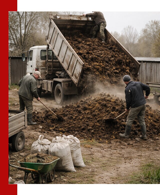 Доставка коровьего навоза самосвалом в Уфе