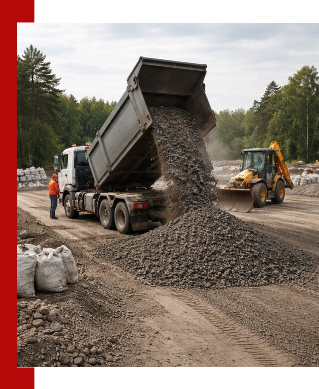 Доставка дробленого асфальта в Уфе для дорожных работ