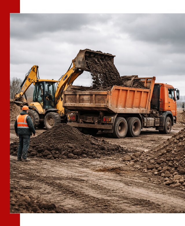 Вывоз грунта и строительного мусора в Уфе грузовыми самосвалами