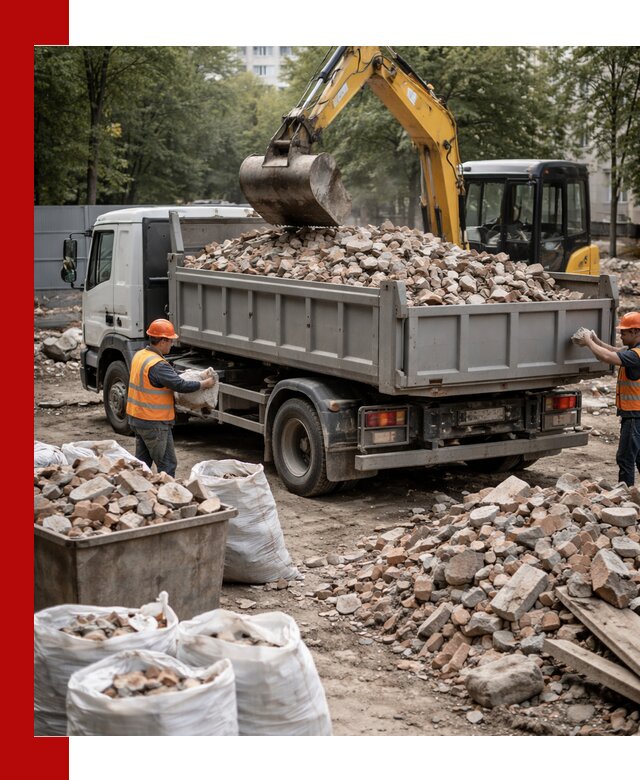Вывоз строительного мусора в Уфе с самосвалами и контейнерами