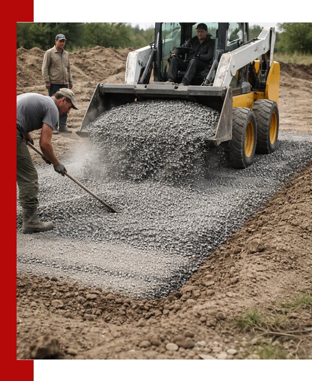 Устройство щебеночной подушки в Уфе для дорог и фундаментов
